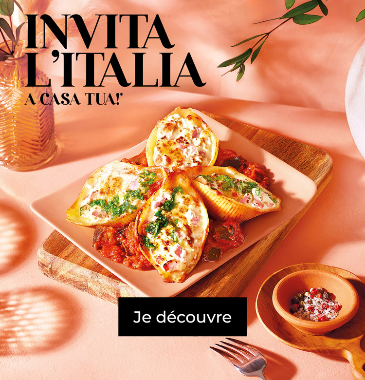 Invitez l'Italie chez vous avec notre sélection de spécialités italiennes : apéritifs, pâtes, pizzas et desserts