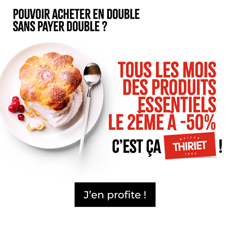 En livraison à domicile, profitez des Essentiels : le 2ème à -50%.