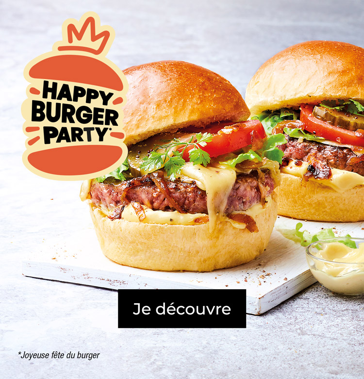 Découvrez nos idées de burgers avec nos nouveaux buns : bœuf, poulet pané, veggie, poisson et poulet