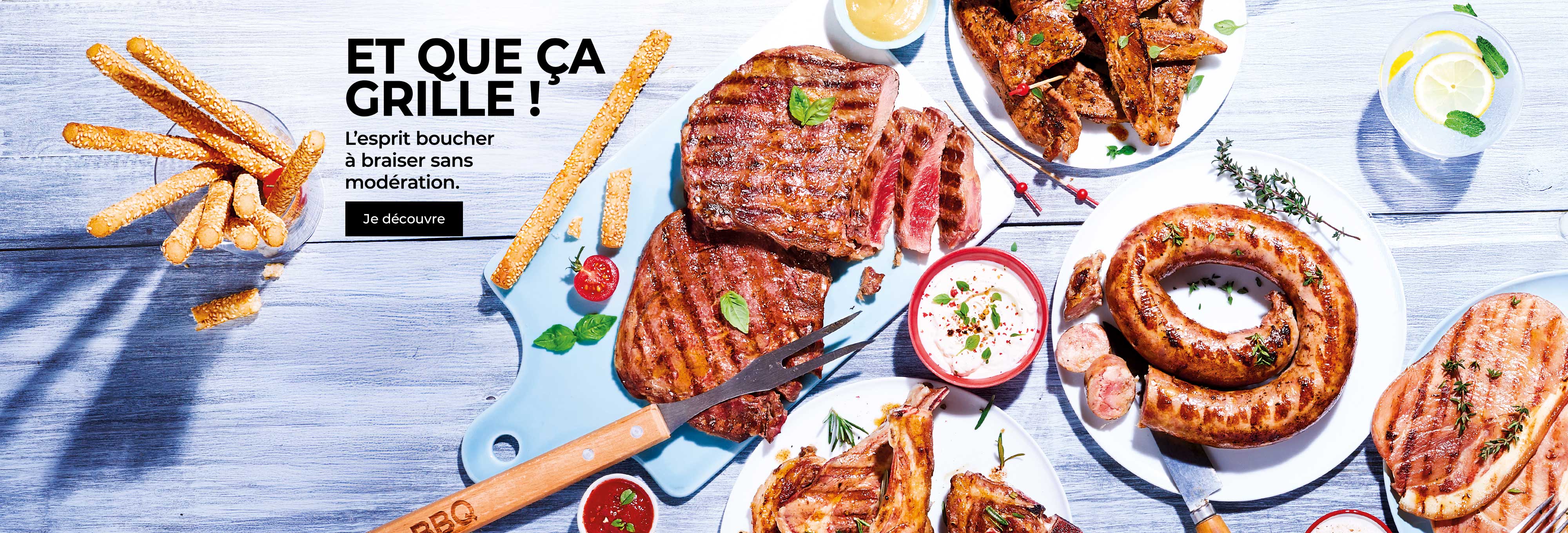 Pour un barbecue réussi, découvrez notre sélection de viandes surgelées à griller origine France : saucisse, côte de porc, entrecôte…