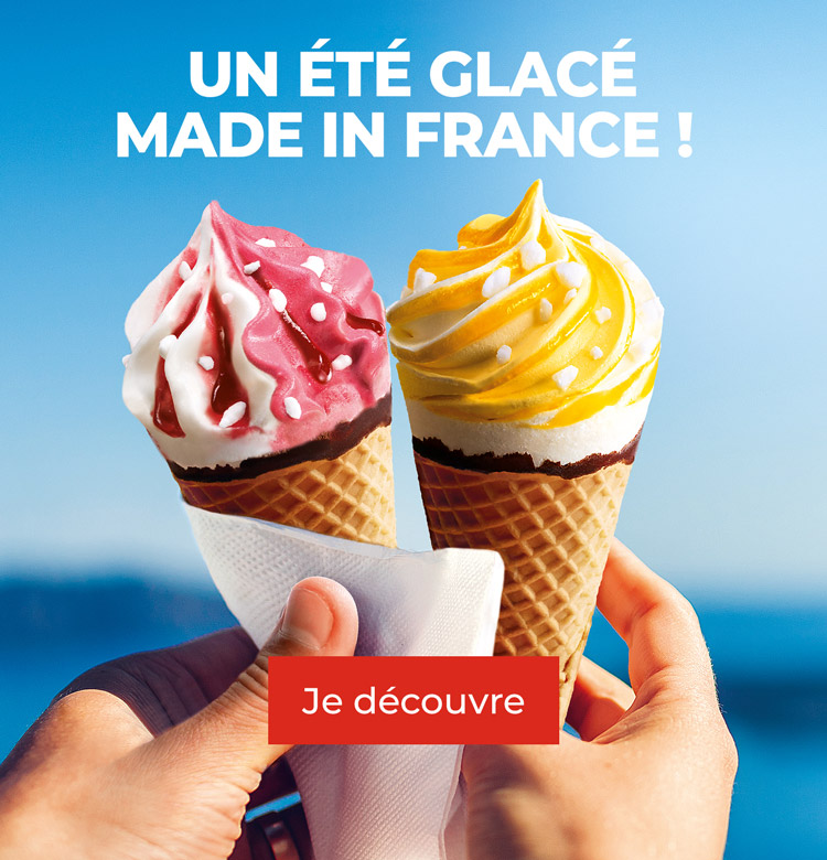Amateurs de sorbets et de crèmes glacées, découvrez nos créations : cornets, bâtonnets, bacs, pots, barres glacées ou Sunday