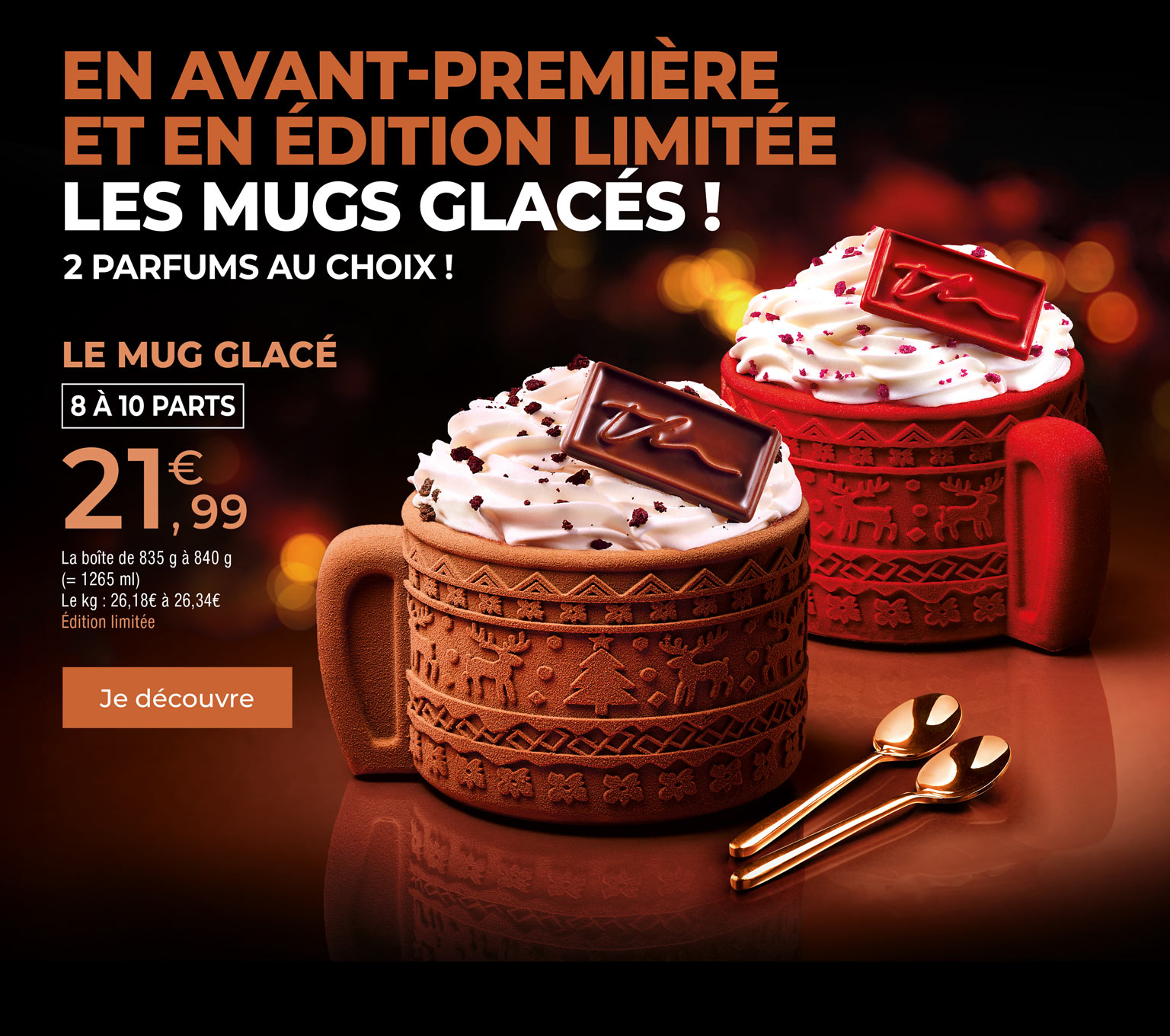 Pour les fêtes de Noël, découvrez en avant-première et en édition limitée les mugs glacés, le dessert exclusif de la Maison Thiriet, à partager et à savourer