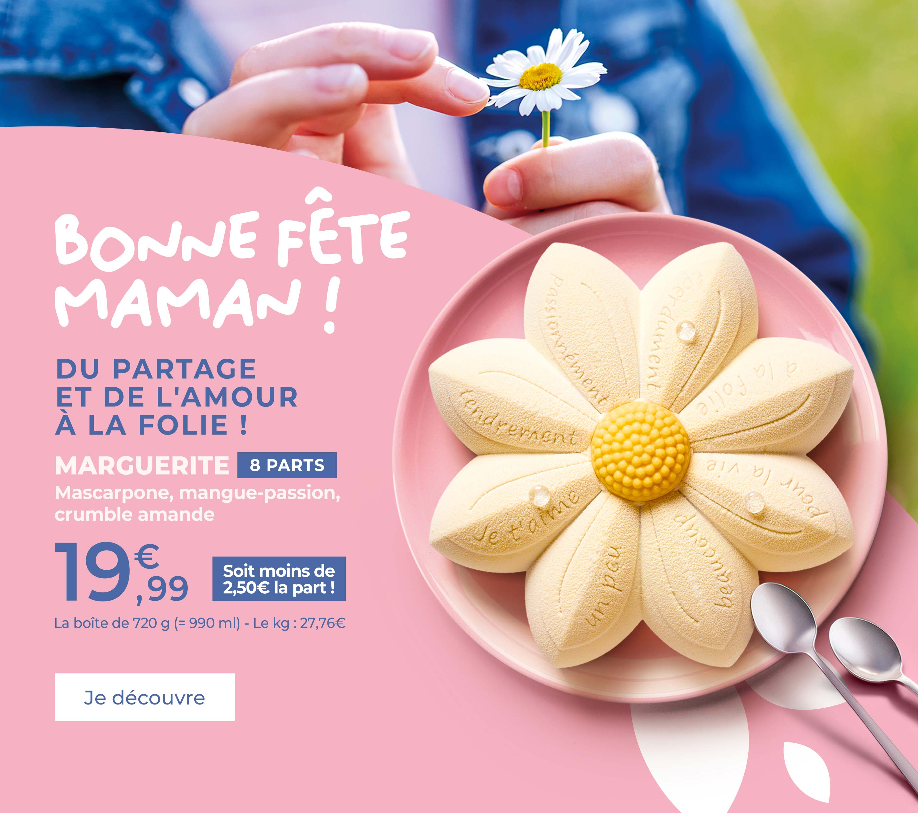 Découvrez notre sélection de desserts à partager pour célébrer la fête des Mères : marguerite glacée, macarons, entremets, tartes glacées et bien plus encore !