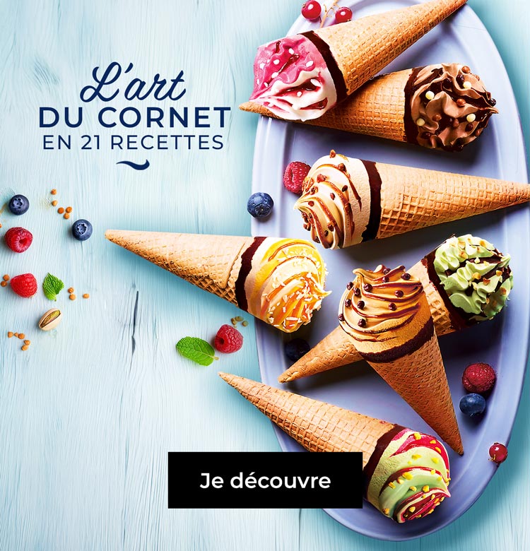 Amateurs de plaisirs glacés, régalez-vous avec notre large sélection de 21 recettes de cornets premium aux saveurs gourmandes.