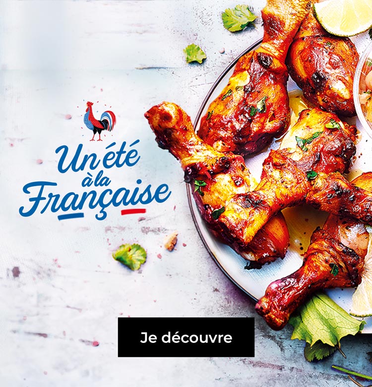 Cet été, découvrez les saveurs du barbecue à la française avec notre sélection spéciale : chipolatas, merguez, ribs, entrecôtes, pilons de poulet et bien plus encore.