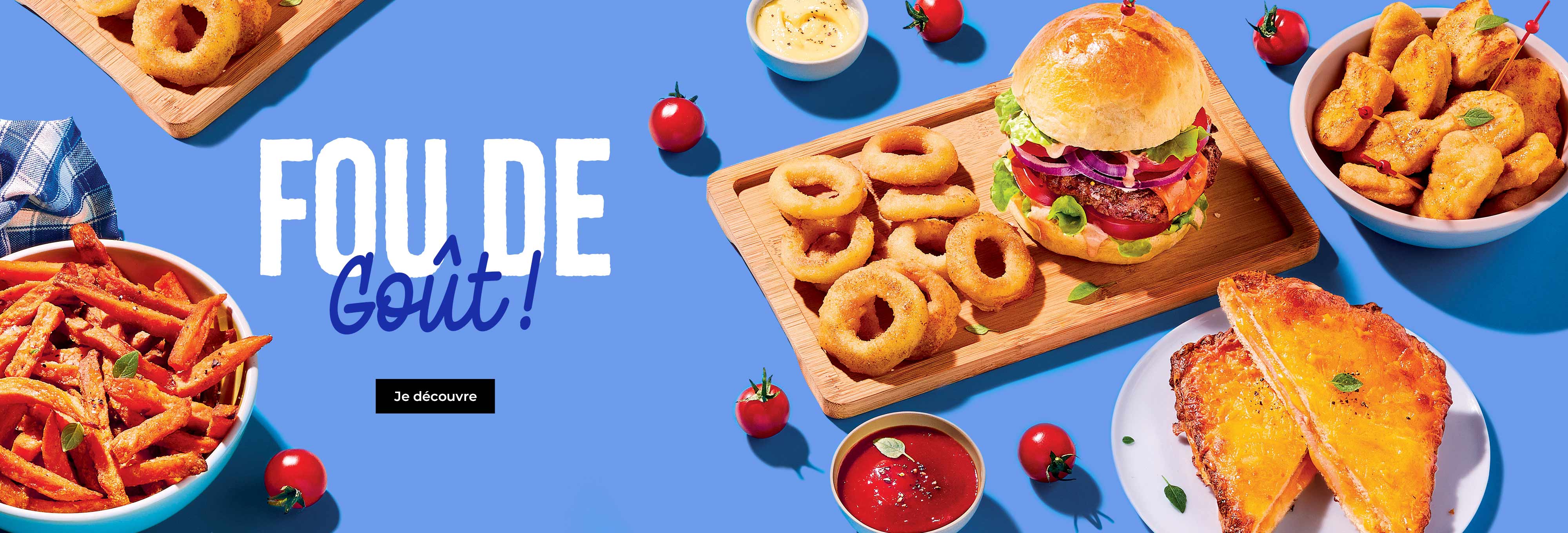 Découvrez notre sélection gourmande à partager : poulet croustillant, burgers, pizzas, spécialités fromagères et desserts irrésistibles
