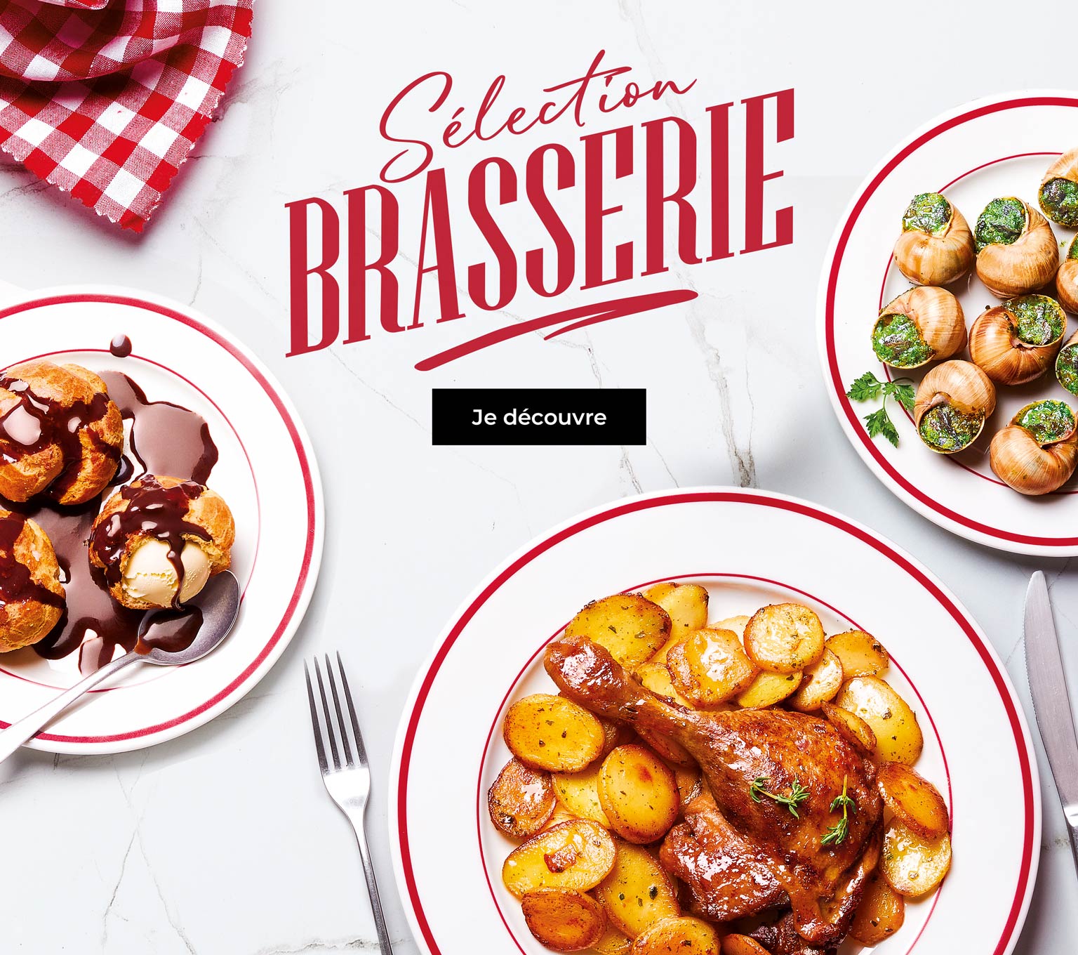 L’esprit brasserie s'invite dans vos assiettes avec notre sélection gourmande : escargots, choucroute, entrecôte, rognons