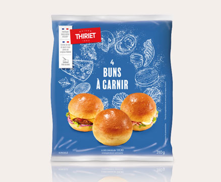 Pains, viennoiseries - Pains - Petits pains - 4 buns - pour burger, sandwich