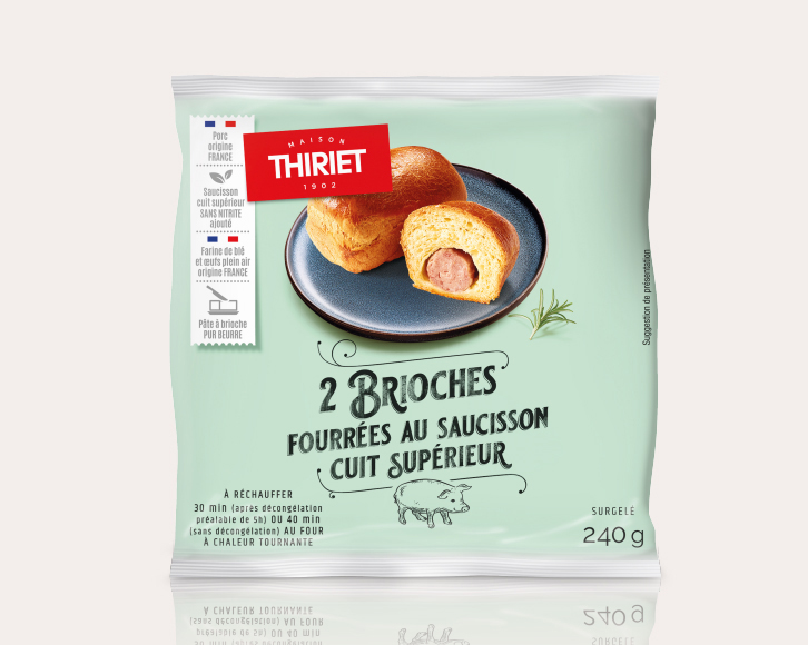 Entrées Traiteur - Spécialités - Spécialités charcutières - 2 Brioches fourrées au saucisson cuit supérieur