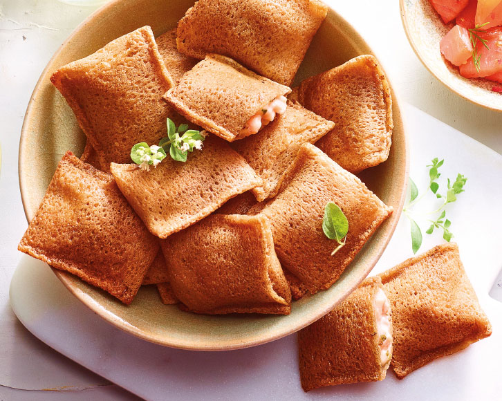 Apéritifs - Apéritifs chauds - Bouchées chaudes - Mini galettes saumon