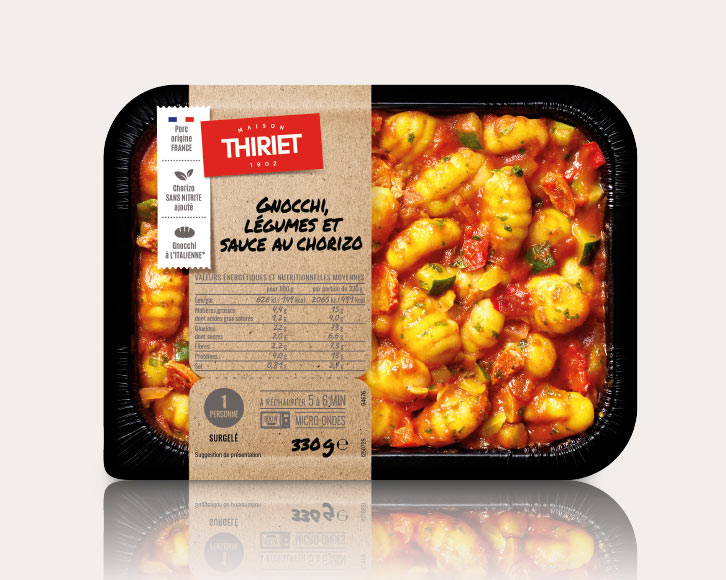 Plats cuisinés - Plats individuels - Lunch - Gnocchi, légumes et sauce au chorizo