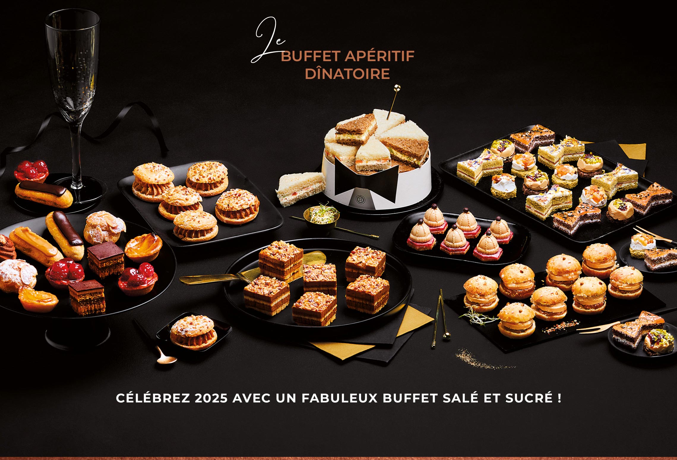 Composez votre buffet apéritif dinatoire pour le Nouvel An avec la sélection de produits de l'apéritif au dessert de la Maison Thiriet