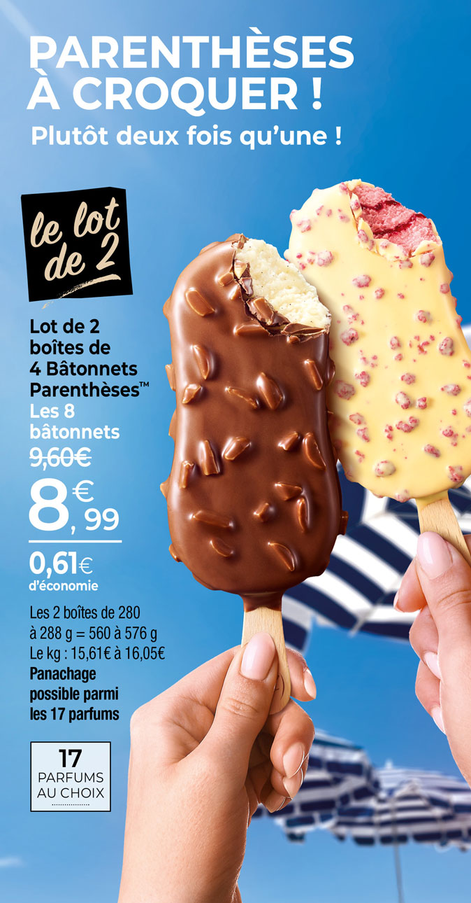 Offrez-vous une parenthèse de gourmandise avec notre large sélection de bâtonnets glacés