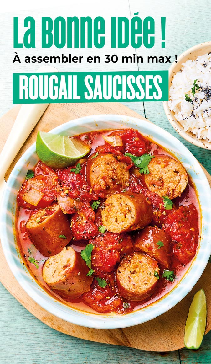 Découvrez la bonne idée recette de la Maison Thiriet : un rougail saucisses, prêt en moins de 30 minutes