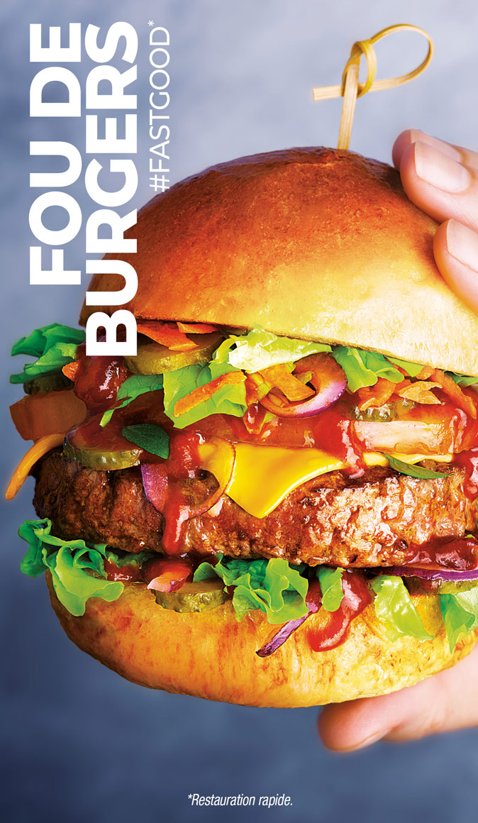 Découvrez nos idées de burgers : bœuf, poulet pané, veggie, poisson et poulet