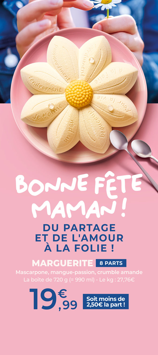 Célébrez la fête des Mères avec notre sélection de desserts : marguerite glacée, macarons, entremets, tartes glacées et bien plus encore