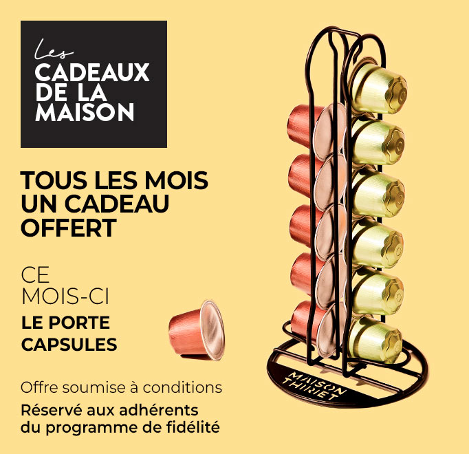 Profitez d'un cadeau de la Maison Thiriet, ce mois-ci un porte-capsules offert dès 45€ d'achat en magasin