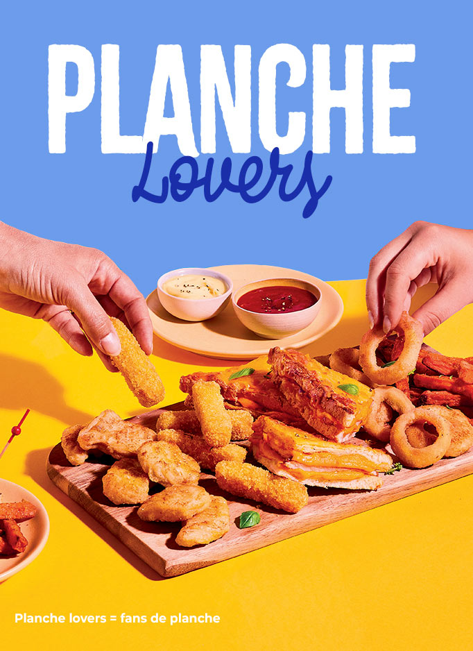 Découvrez notre sélection gourmande à partager : nuggets, onion rings, bâtonnets de mozzarella, nems, samossas et bien plus encore