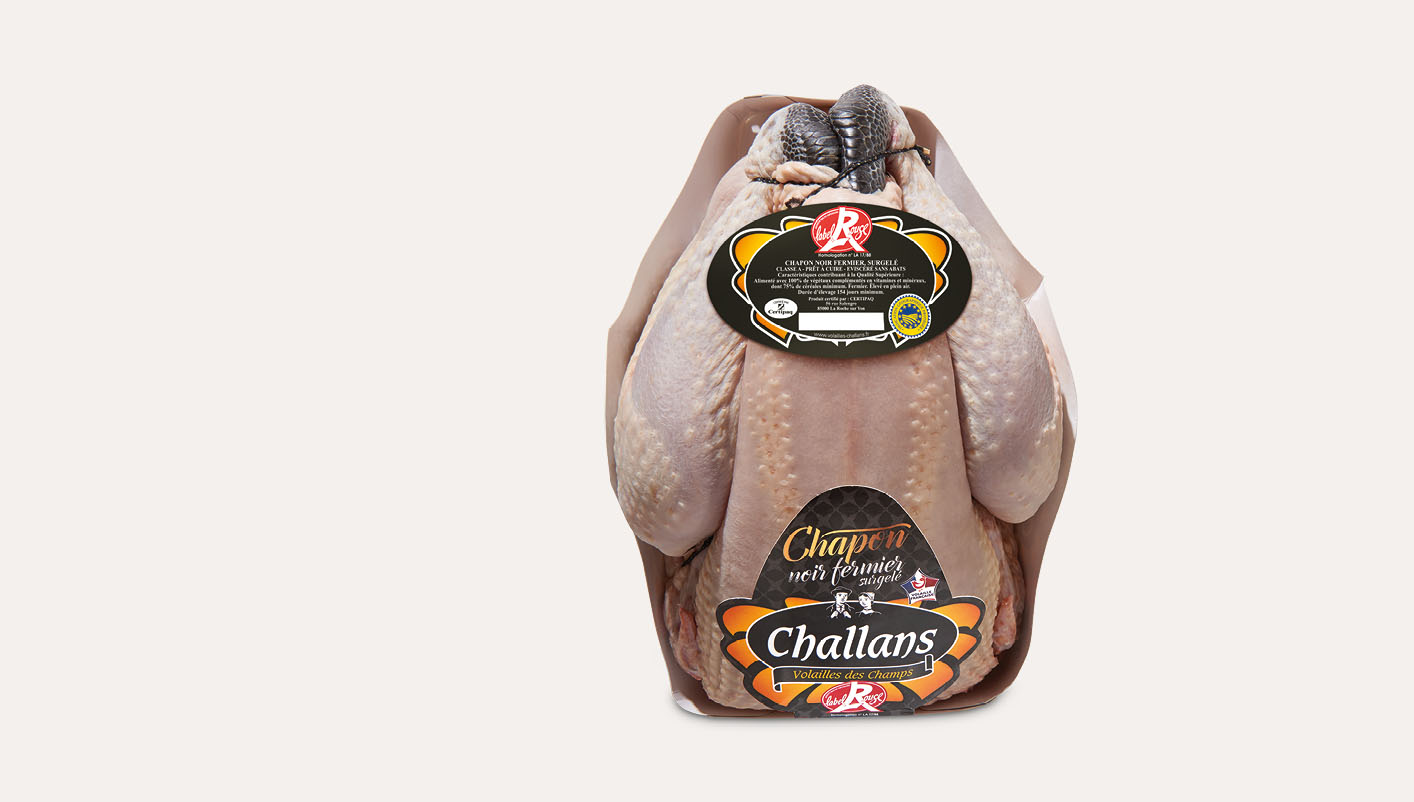Chapon noir fermier de Challans Label Rouge