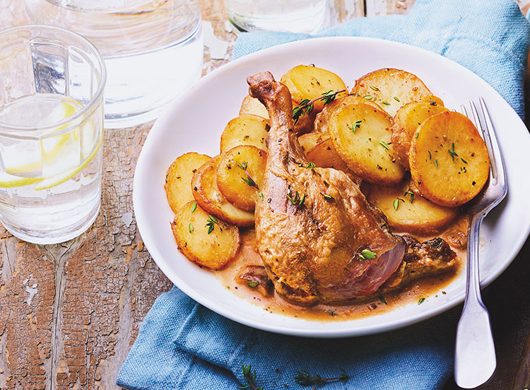 Cuisse de canard confite, sauce aux cèpes surgelé, gamme Plats cuisinés sur Thiriet