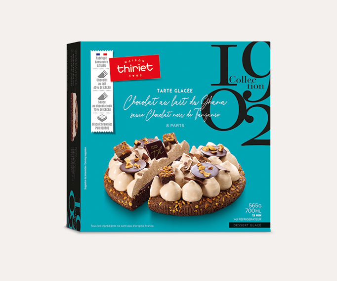 Tarte glacée chocolat au lait Ghana, chocolat noir Tanzanie
