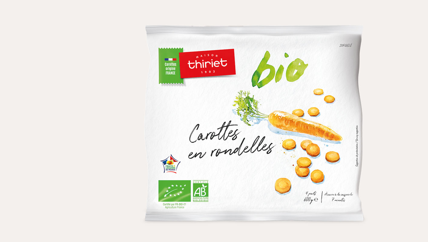 Carottes en rondelles biologiques