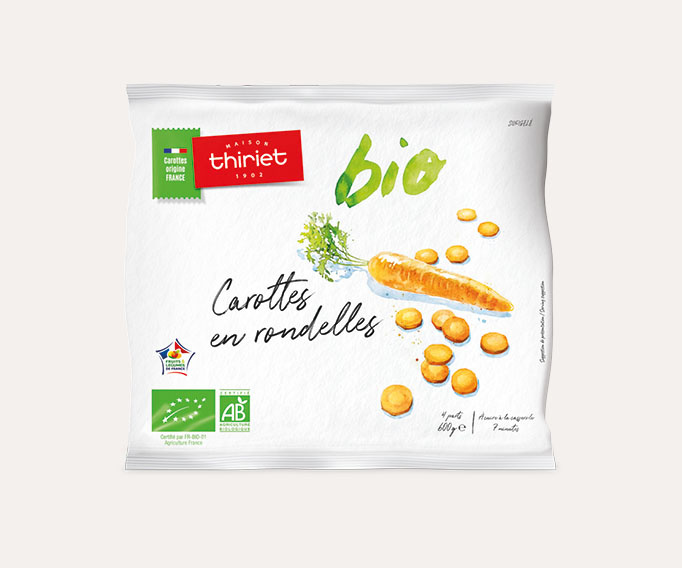 Carottes en rondelles biologiques