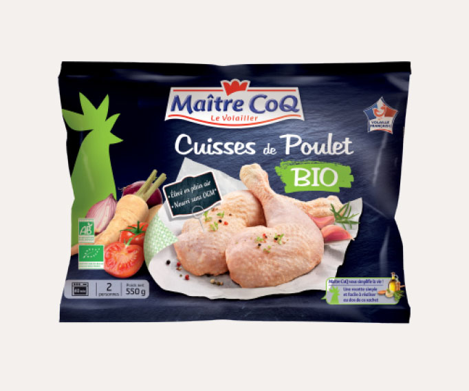 2 Cuisses de poulet fermier biologique