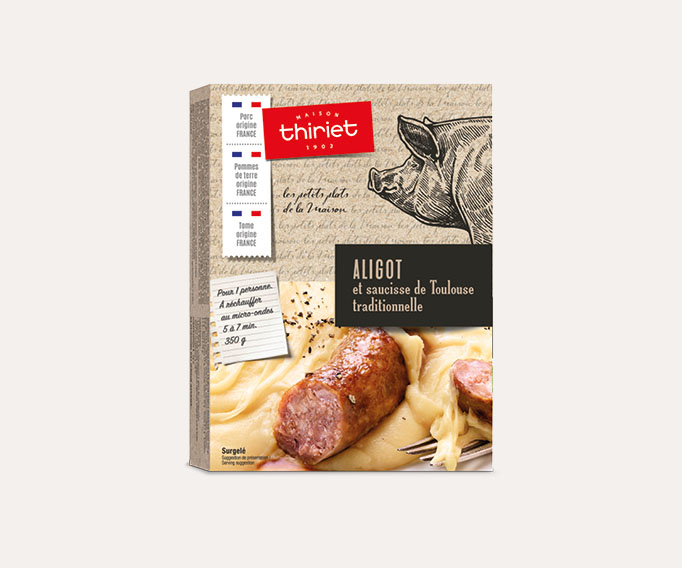 Aligot et saucisse de Toulouse traditionnelle