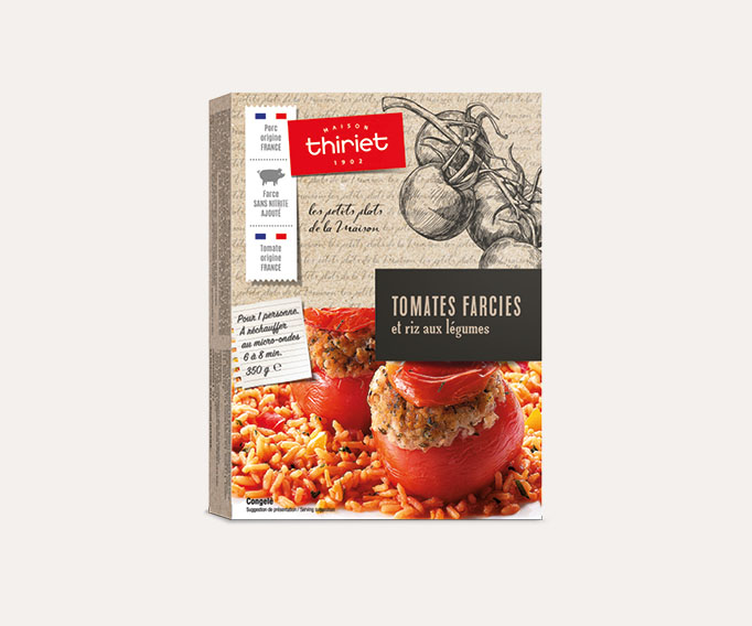 Tomates farcies et riz aux légumes