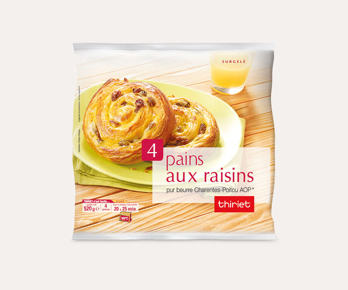 4 Pains aux raisins - pur beurre Charentes-Poitou AOP*