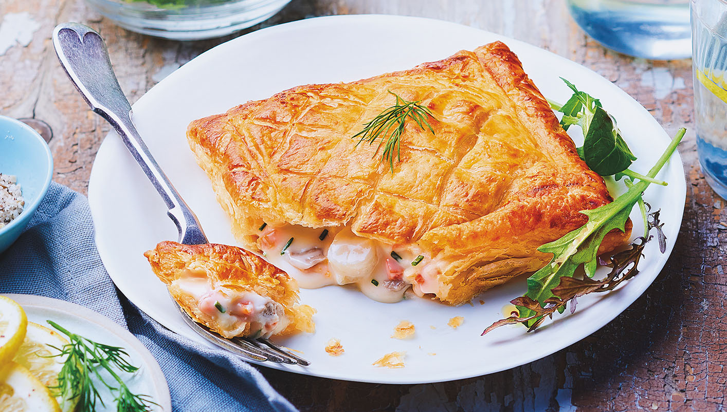 2 Feuilletés cabillaud et noix de St-Jacques