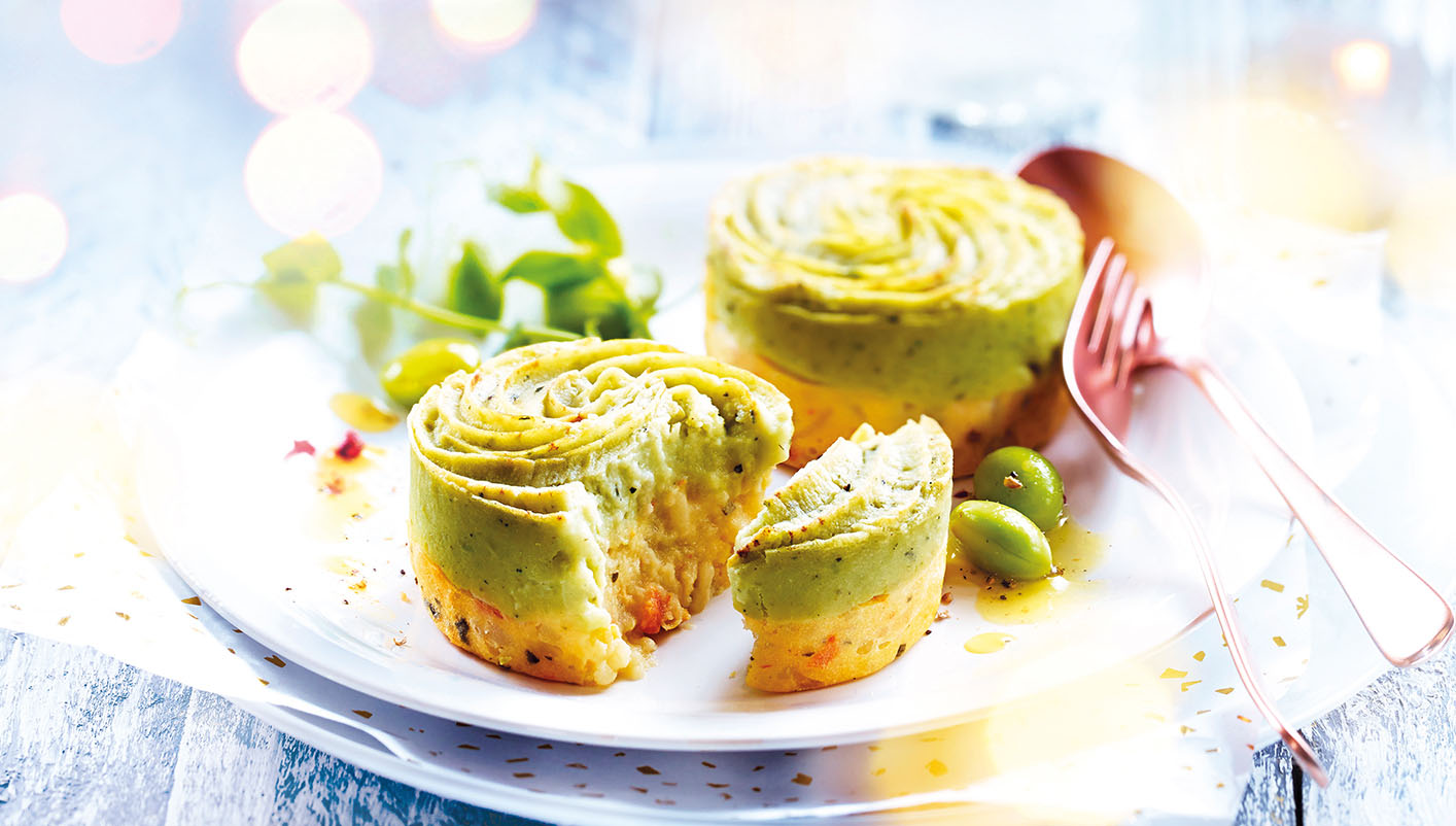 4 Fondants de pommes de terre et purée de fèves