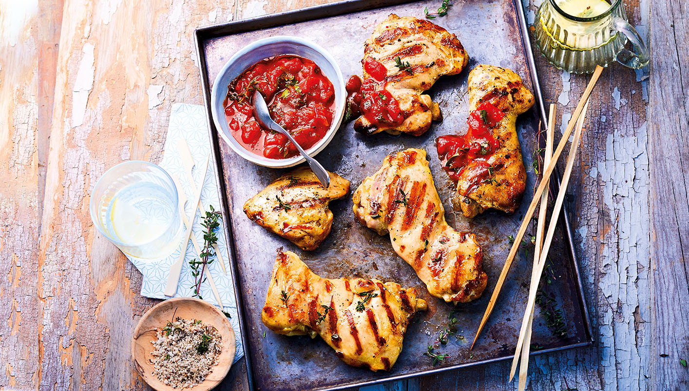 Hauts de cuisses de poulet désossés marinés thym, citron