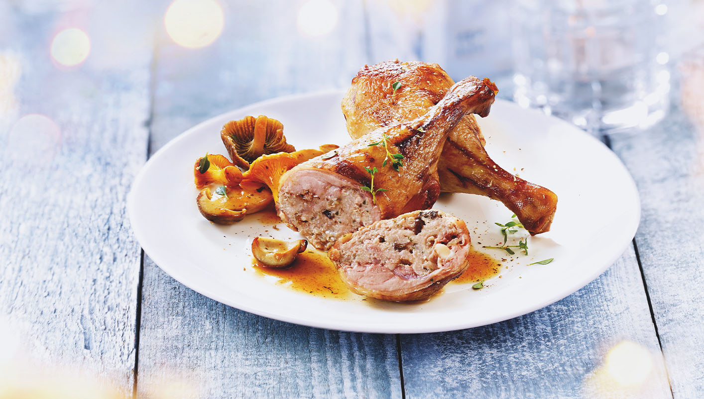 2 Cuisses de canette farcies, farce forestière
