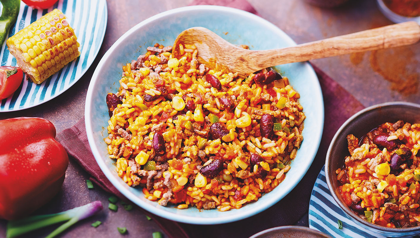 Riz et boeuf à la mexicaine