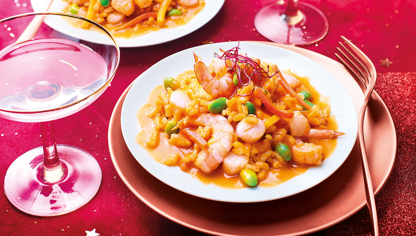 Risotto aux crevettes et noix de St-Jacques*