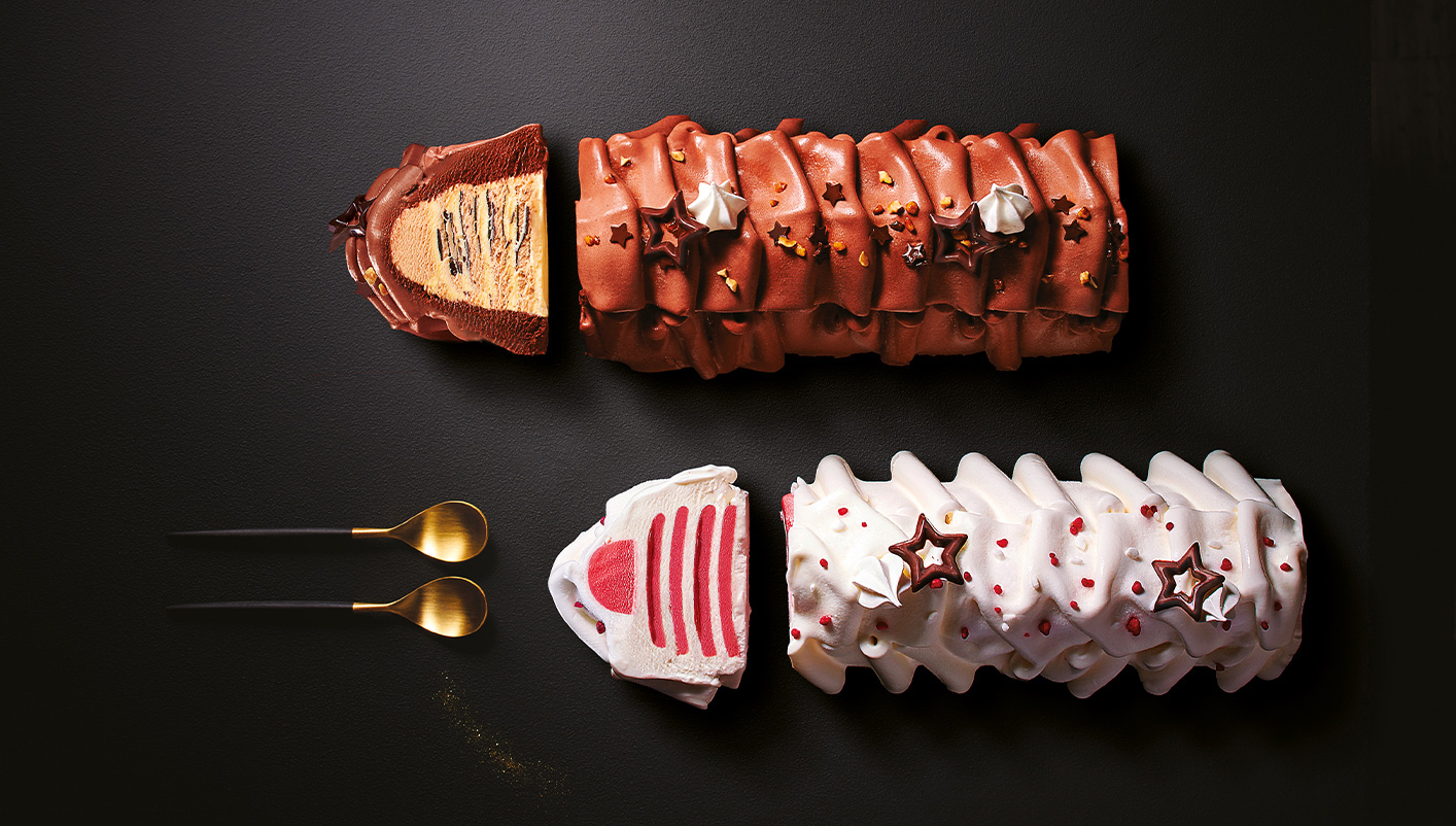 Bûche feuilletée fruits rouges & mascarpone