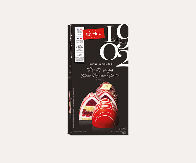 Bûche pâtissière fruits rouges mousse mascarpone vanille