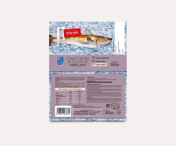 2 Maxi coeurs de filets de cabillaud