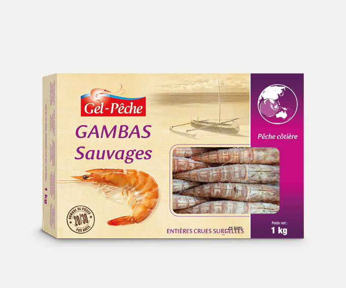 Gambas sauvages entières crues