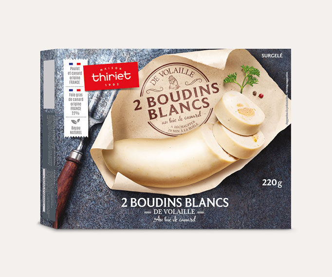 2 Boudins blancs de volaille au foie gras Lot de 2 boîtes