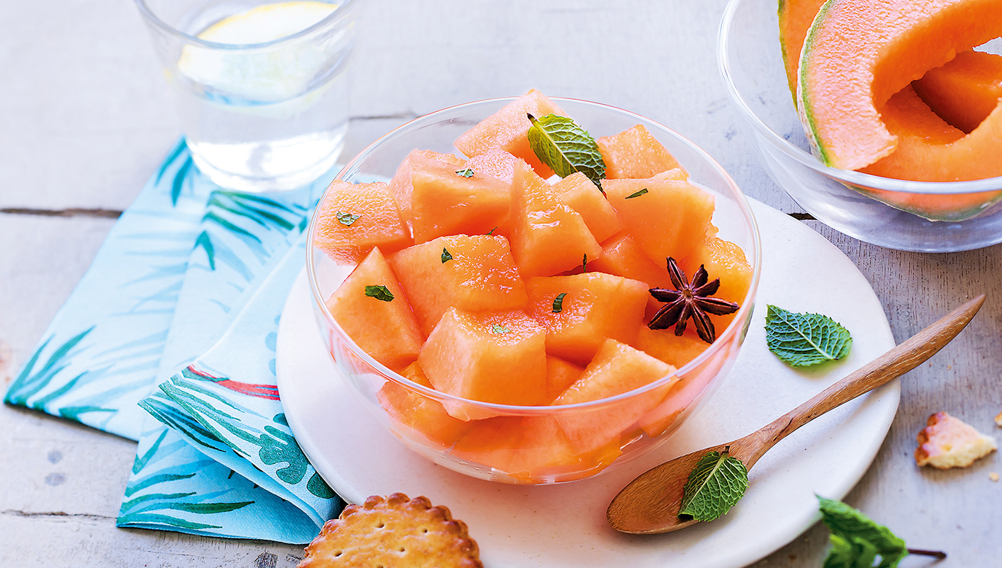 Melons en morceaux biologiques