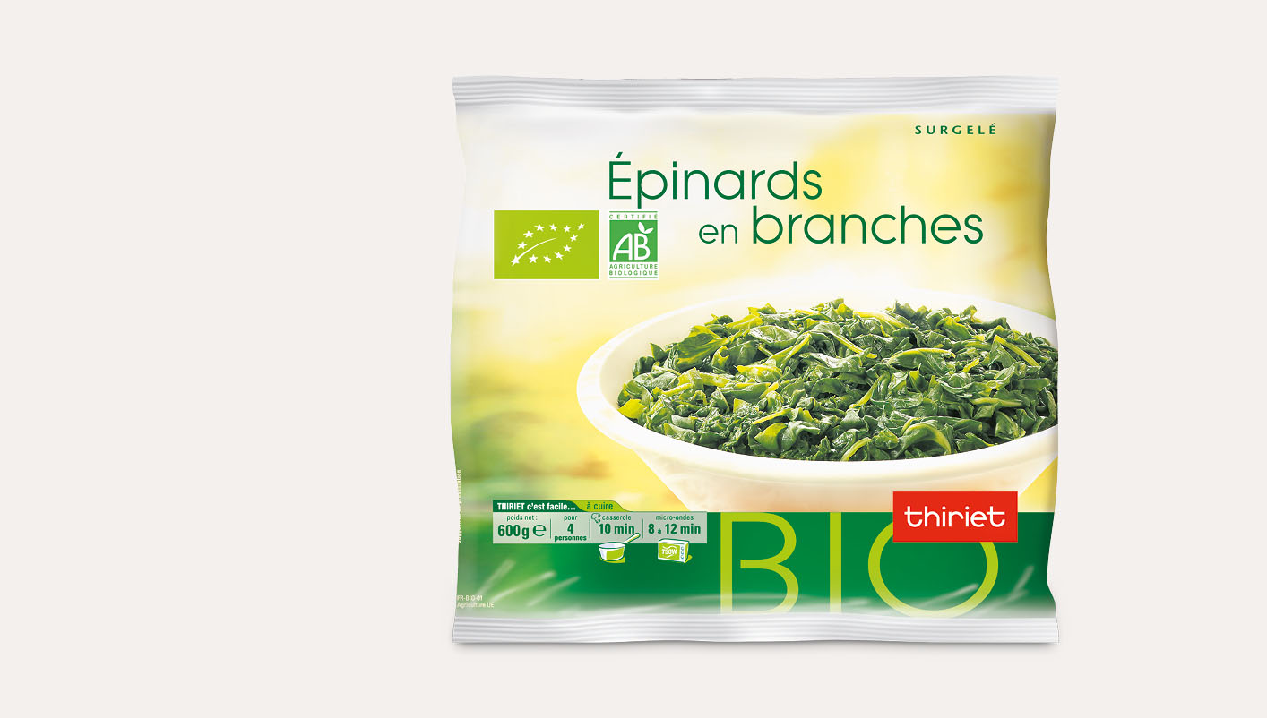 Epinards en branches biologiques