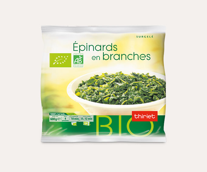 Epinards en branches biologiques