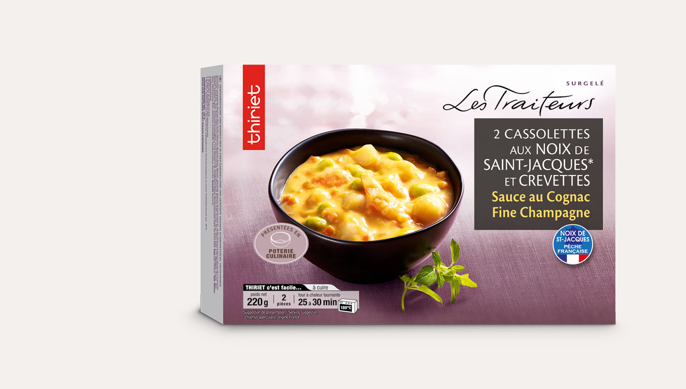 2 Cassolettes aux Noix de Saint-Jacques* et crevettes