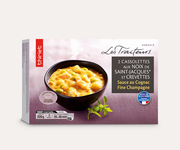 2 Cassolettes aux Noix de Saint-Jacques* et crevettes