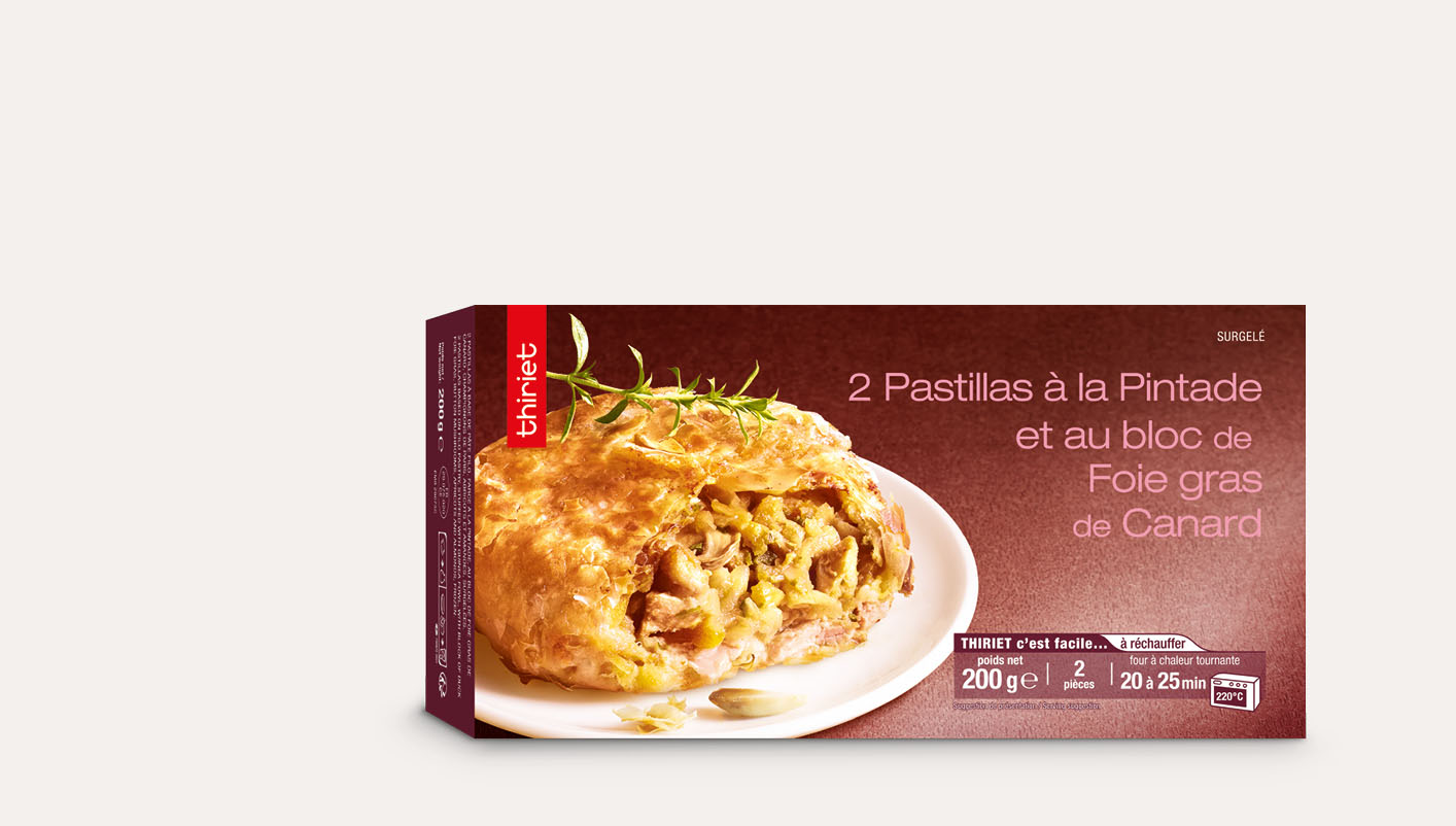 2 Pastillas à la pintade et au bloc de foie gras de canard