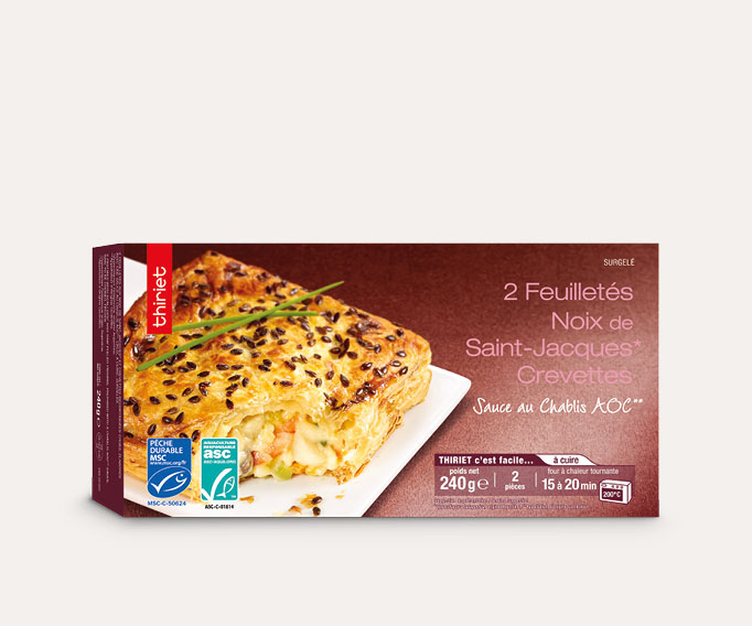 2 Feuilletés noix de Saint-Jacques*, crevettes