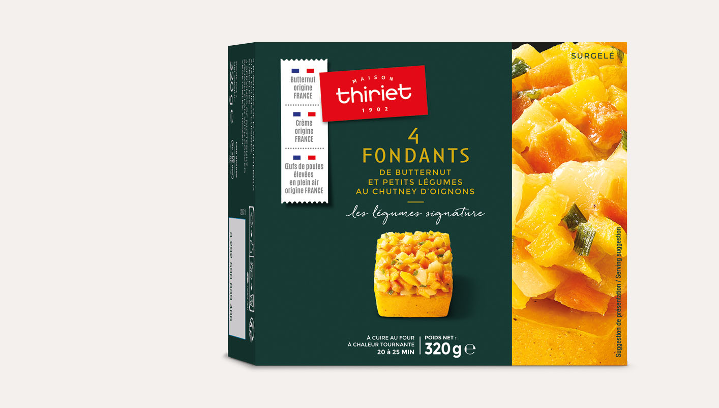 4 Fondants de butternut et petits légumes chutney d’oignons